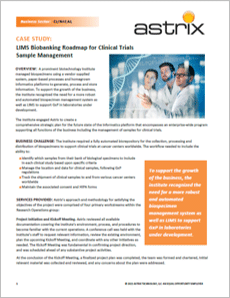 CASE STUDY: LIMS Biobanking Roadmap for Clinical Trials Sample Management